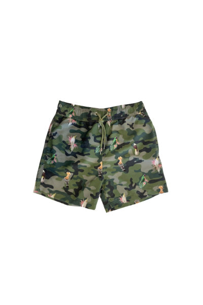 short de bain enfant militaire avec motifs oiseaux beliza michael