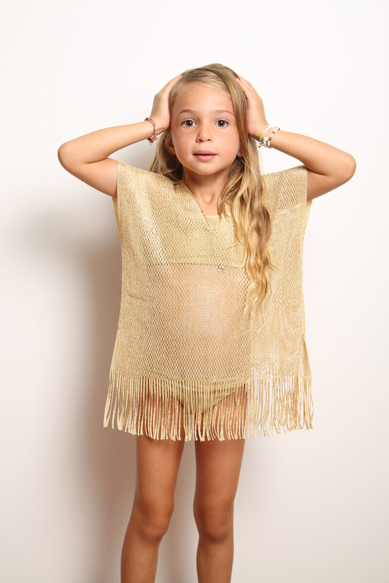 PONCHO_ENFANT_MAILLE_GOLD_BELIZA